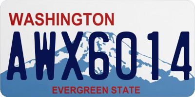 WA license plate AWX6014