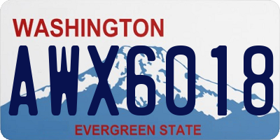 WA license plate AWX6018