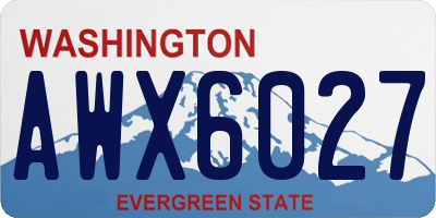 WA license plate AWX6027