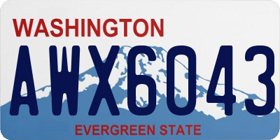 WA license plate AWX6043