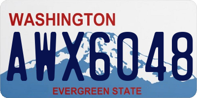 WA license plate AWX6048