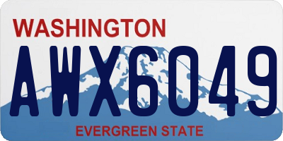 WA license plate AWX6049