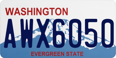 WA license plate AWX6050