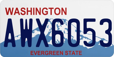 WA license plate AWX6053