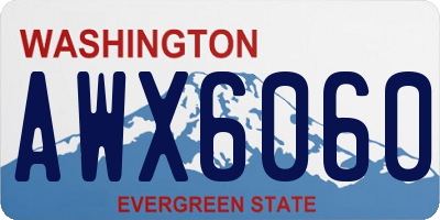 WA license plate AWX6060