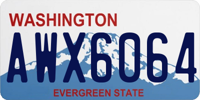 WA license plate AWX6064