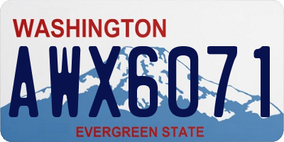 WA license plate AWX6071