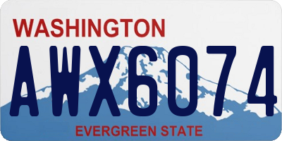 WA license plate AWX6074
