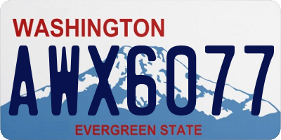 WA license plate AWX6077