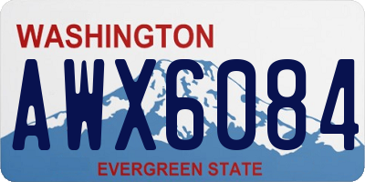 WA license plate AWX6084