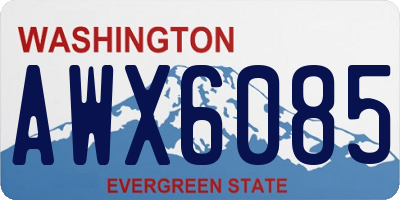 WA license plate AWX6085