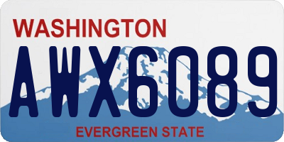 WA license plate AWX6089