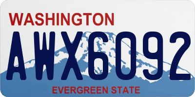 WA license plate AWX6092