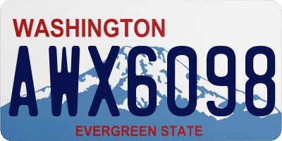 WA license plate AWX6098