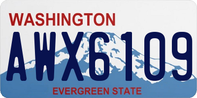 WA license plate AWX6109