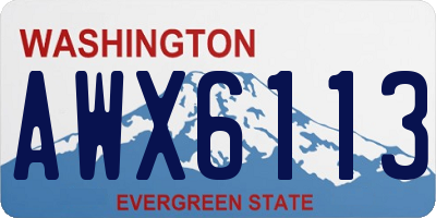 WA license plate AWX6113