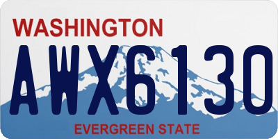 WA license plate AWX6130
