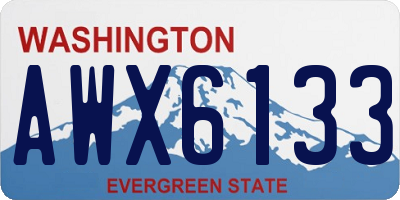 WA license plate AWX6133