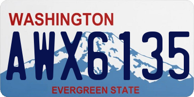 WA license plate AWX6135