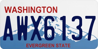WA license plate AWX6137