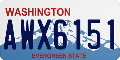 WA license plate AWX6151