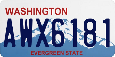 WA license plate AWX6181