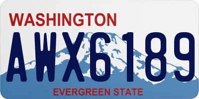 WA license plate AWX6189