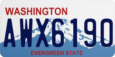 WA license plate AWX6190