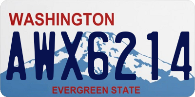 WA license plate AWX6214