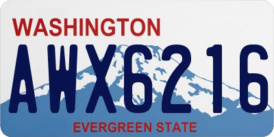 WA license plate AWX6216