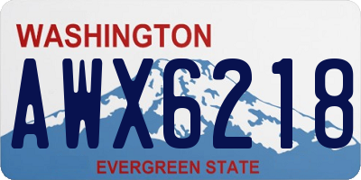 WA license plate AWX6218