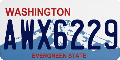 WA license plate AWX6229