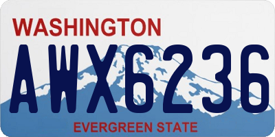 WA license plate AWX6236