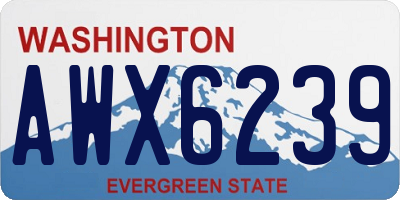 WA license plate AWX6239