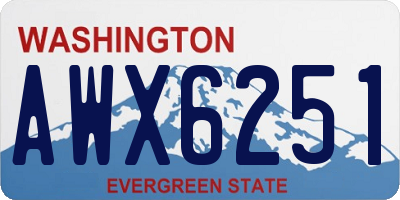 WA license plate AWX6251