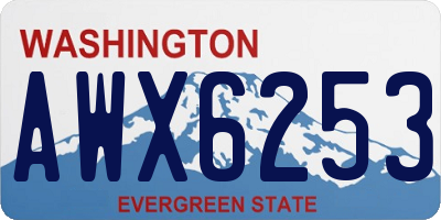 WA license plate AWX6253