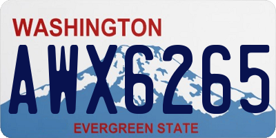 WA license plate AWX6265