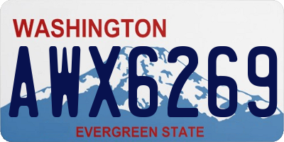 WA license plate AWX6269
