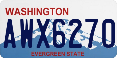 WA license plate AWX6270