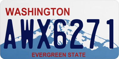 WA license plate AWX6271