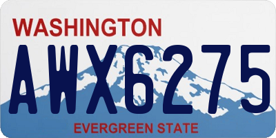 WA license plate AWX6275