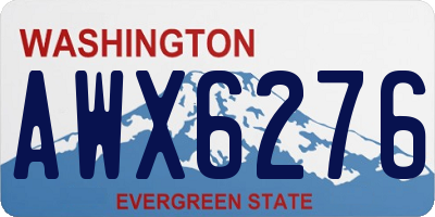 WA license plate AWX6276