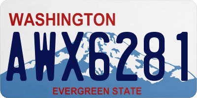 WA license plate AWX6281