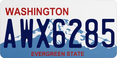 WA license plate AWX6285
