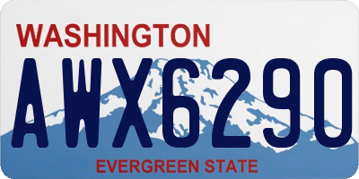 WA license plate AWX6290
