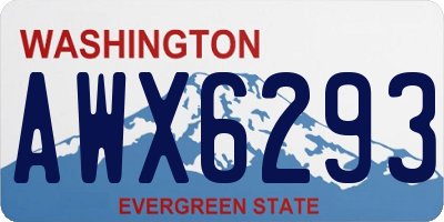WA license plate AWX6293