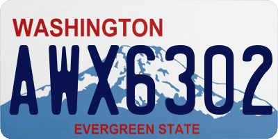 WA license plate AWX6302
