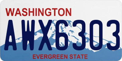 WA license plate AWX6303