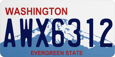 WA license plate AWX6312