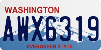 WA license plate AWX6319